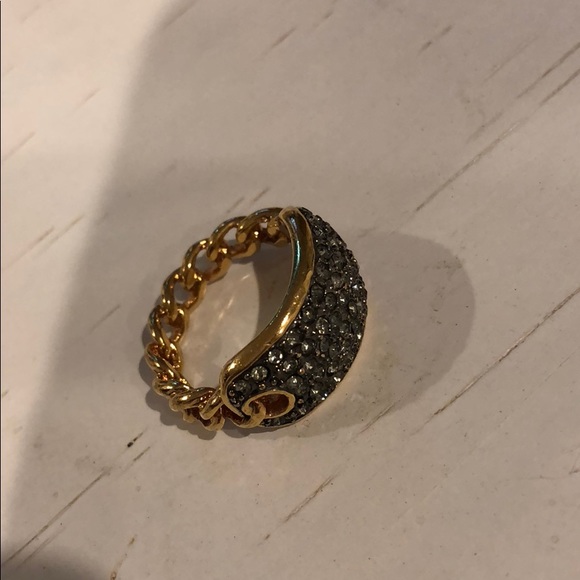 BCBGMaxAzria Jewelry - Gold & Smokey Rhinestone Ring